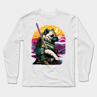 Japanese Samurai Bulldog Long Sleeve T-Shirt